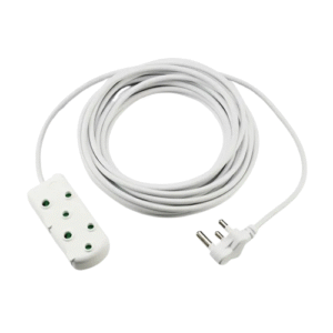 10-meter heavy-duty power extension cord with durable plug and multiple socket options