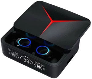 A pair of ENC wireless ear pods with a sleek charging case.