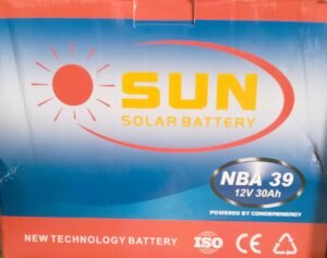 sun solar battery, nba 39 model, 12v 30ah